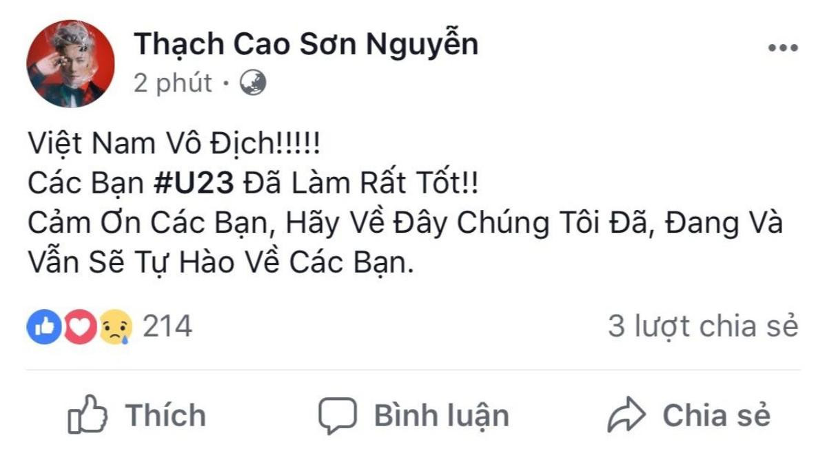 Loạt sao Việt tự hào, an ủi U23 Việt Nam: 'Các em đã quá tuyệt vời' Ảnh 10