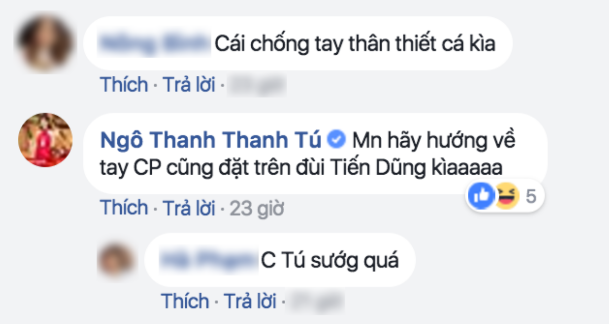 Á hậu Thanh Tú lên tiếng về hành động đặt tay lên đùi Bùi Tiến Dũng khi bị cư dân mạng 'nhắc nhở' Ảnh 4