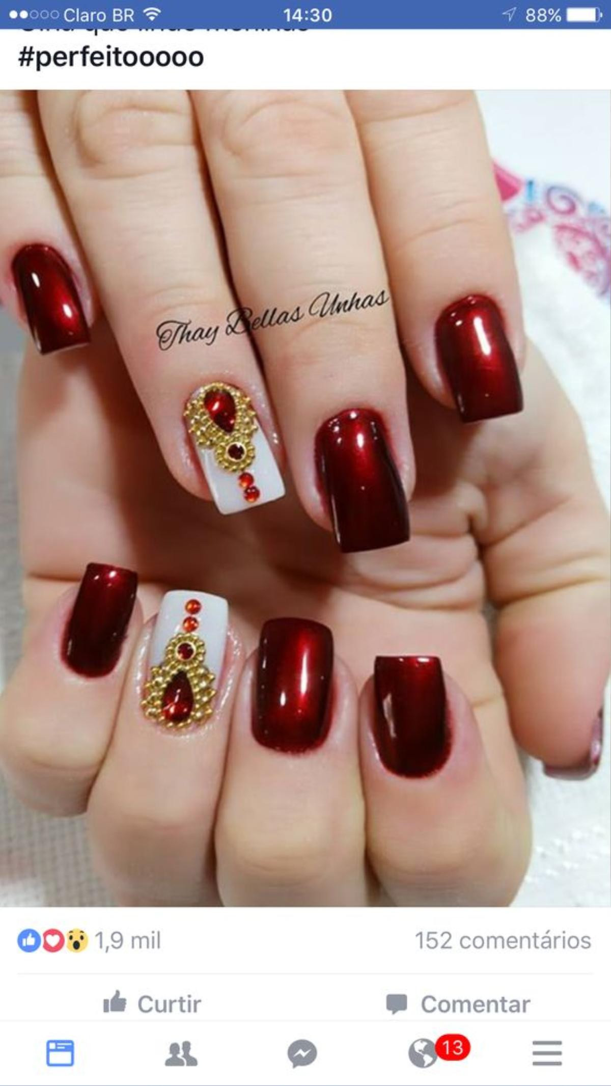 22 mẫu nail đỏ 'vừa đẹp vừa sang' cho nàng tỏa sáng trong dịp Tết Mậu Tuất 2018 Ảnh 15