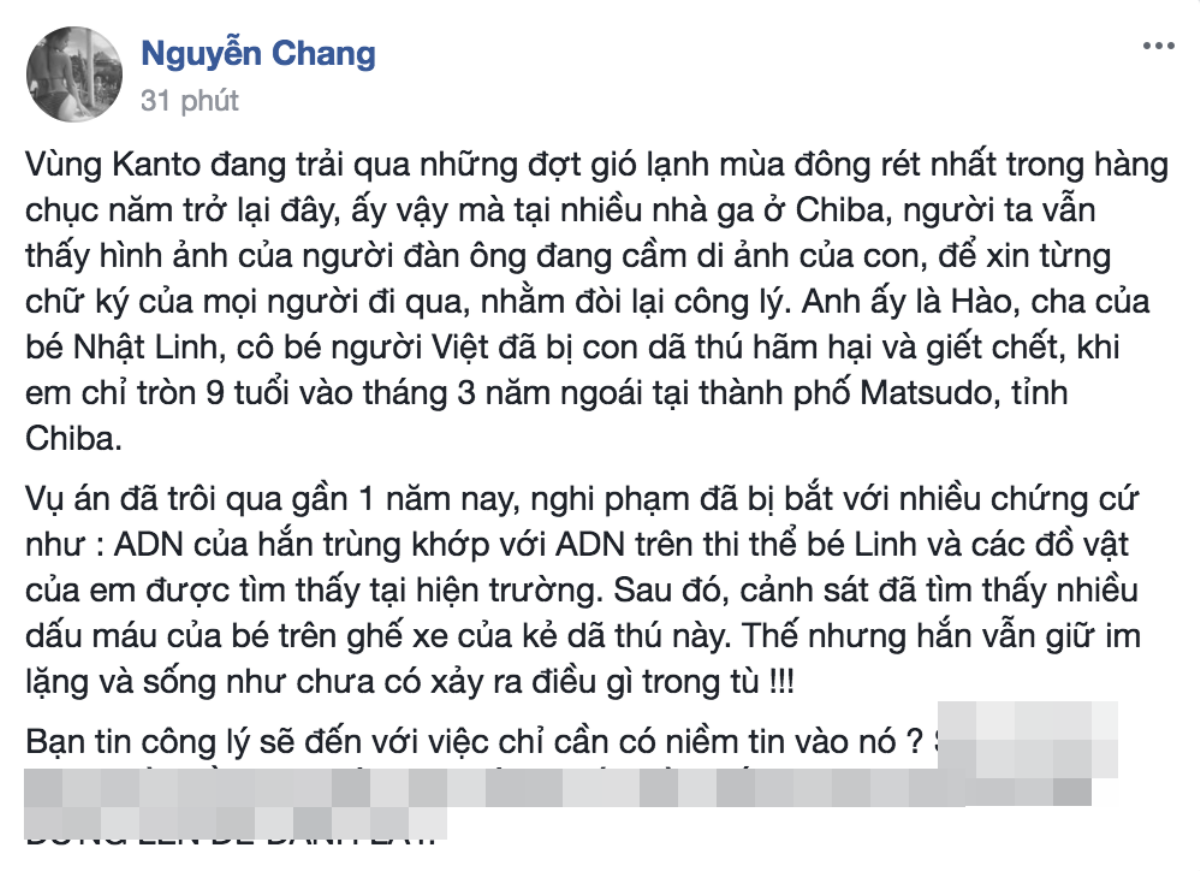 Cư dân mạng chia sẻ, kêu gọi nhau ký tên giúp đỡ gia đình bé Nhật Linh đòi lại công lý Ảnh 3