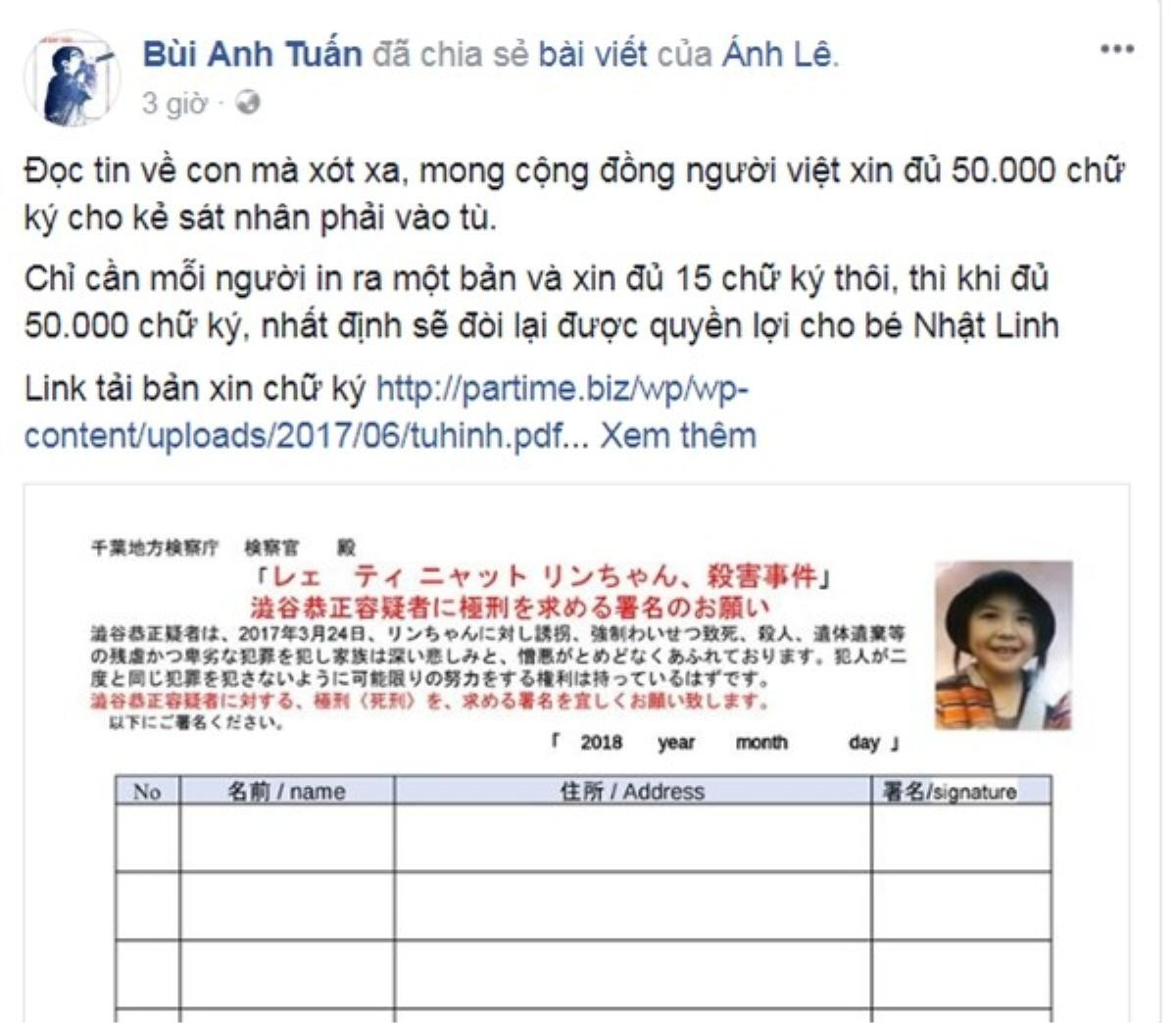 Loạt sao Việt đồng lòng xin 30.000 chữ ký, đòi lại công bằng cho bé Nhật Linh Ảnh 6