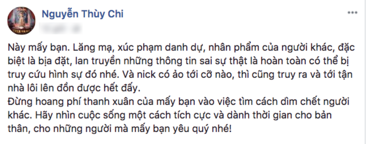 Không còn im lặng, Chi Pu lên tiếng 'dằn mặt' anti-fan khi bị lăng mạ, xúc phạm danh dự Ảnh 1