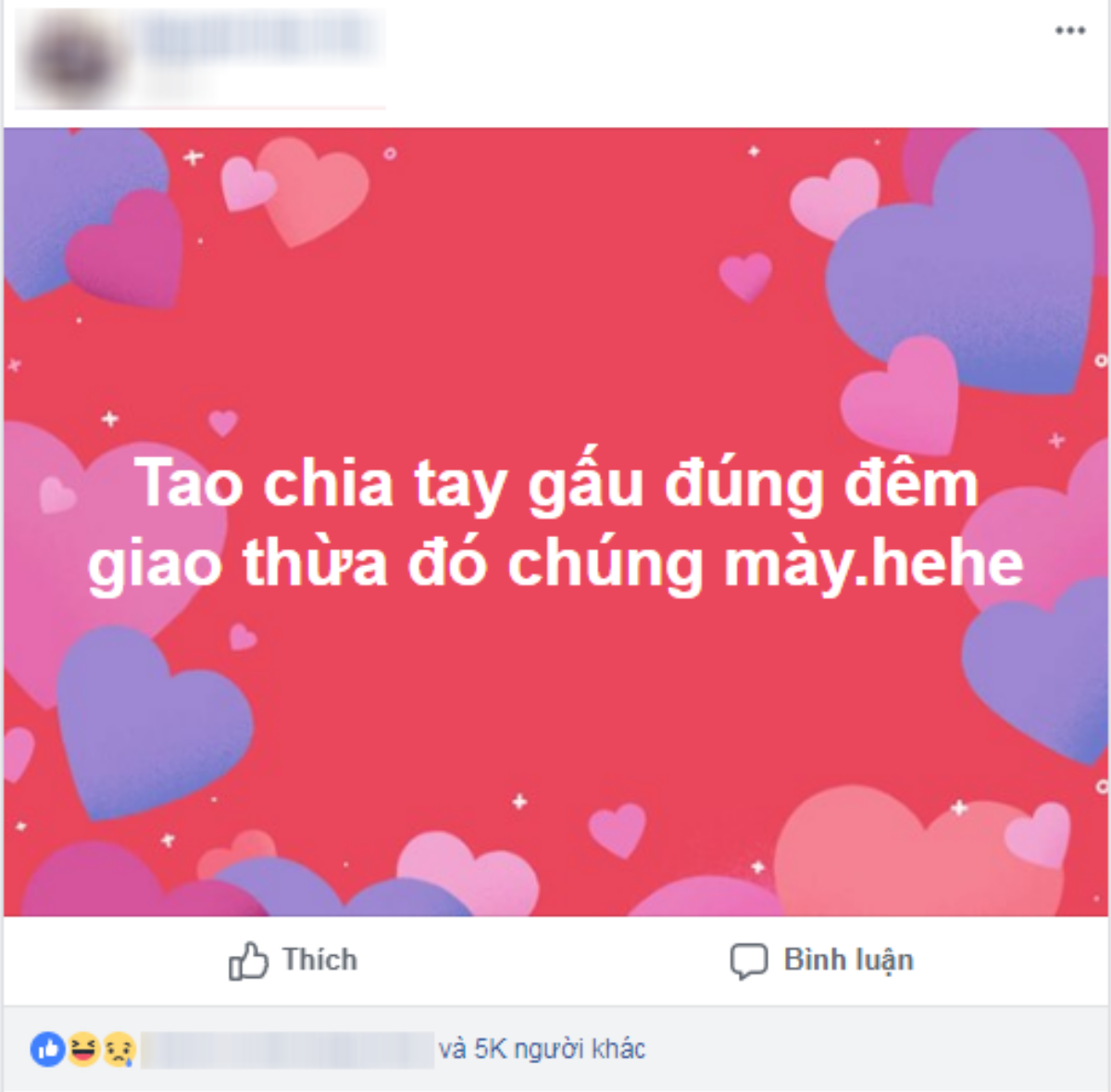 Chia tay người yêu đúng thời khắc giao thừa, dân tình thay nhau 'chúc mừng' Ảnh 1