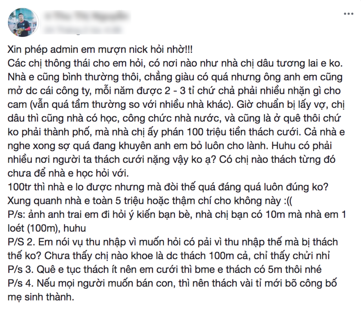 Kiếm được 3 tỷ/năm nhưng chàng trai vẫn bất ngờ với lời thách cưới 100 triệu của nhà gái Ảnh 1