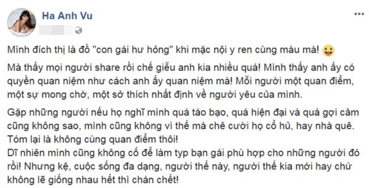 Hoàng Thuỳ hài hước nhắn gửi nam thanh niên ghét nội y ren cùng màu: 'Em thích thì em mặc ren đỏ thôi' Ảnh 2