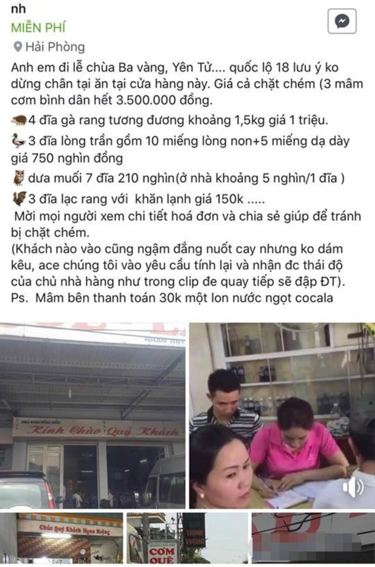 Chặt chém 3 mâm cơm ‘bình dân’ giá 3,5 triệu, nhà hàng bị phạt 750 nghìn đồng Ảnh 1