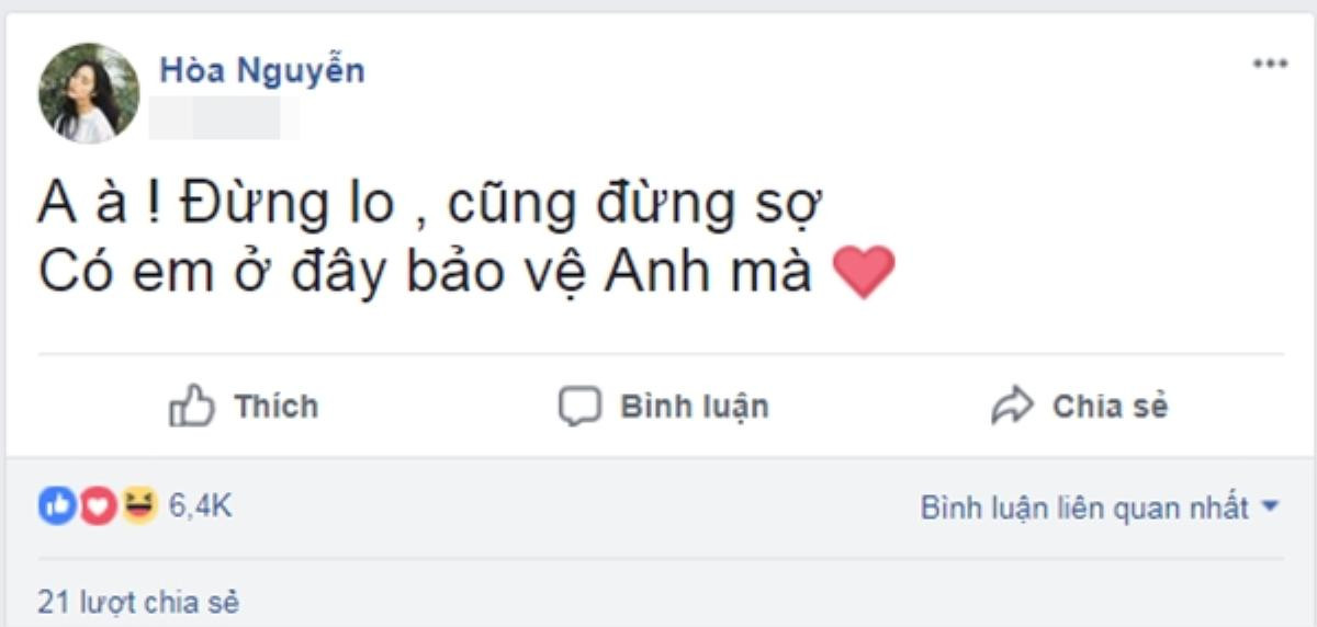 Trước sóng gió dư luận, Hòa Minzy lên tiếng sẽ bảo vệ bạn trai: 'Có em ở đây bảo vệ anh mà' Ảnh 1