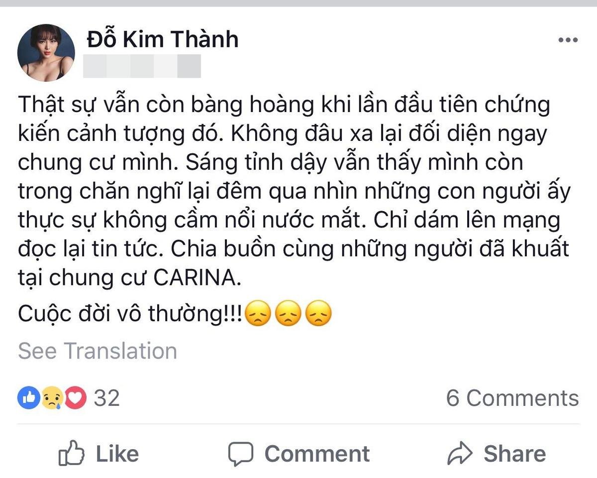 Sao Việt xót xa, chia buồn cùng gia đình những nạn nhân trong vụ hỏa hoạn chung cư Carina Ảnh 7