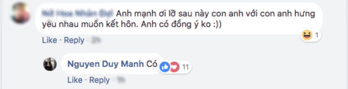 Phản ứng bất ngờ của Duy Mạnh khi được fan hỏi về việc kết thông gia với Tuấn Hưng Ảnh 1