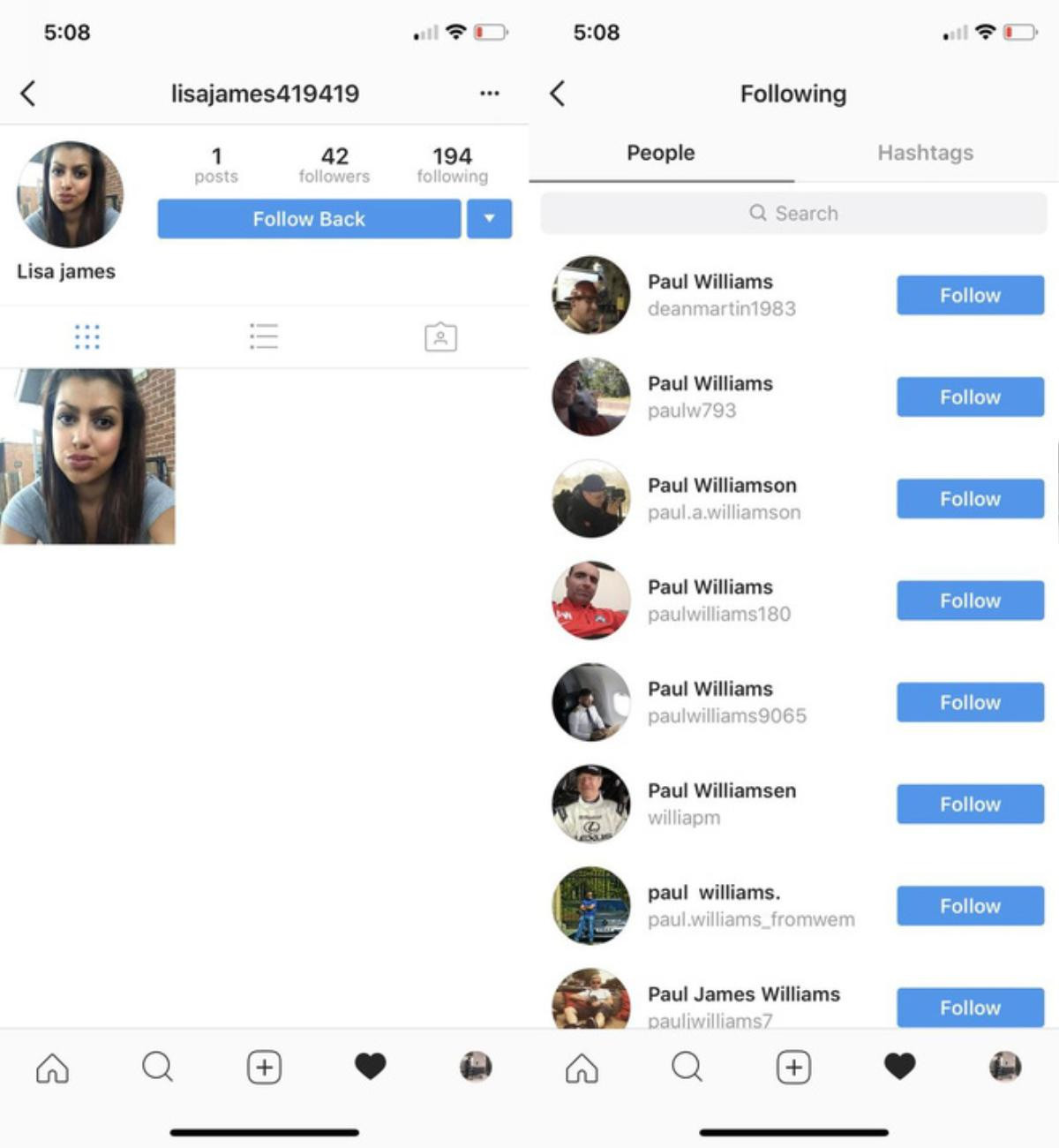 Dân mạng dậy sóng vì tài khoản Instagram bí ẩn chỉ follow người có tên Paul William Ảnh 1