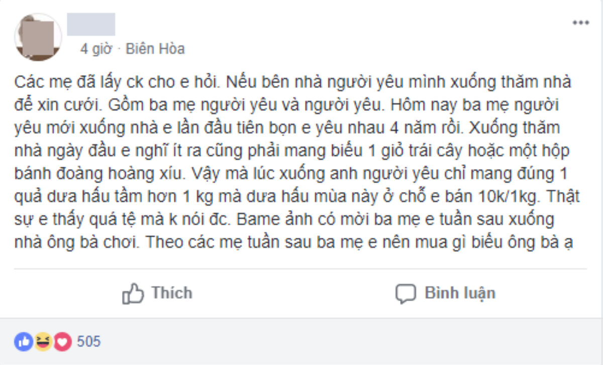 Kể chuyện người yêu mang dưa hấu 10.000 đồng đến ra mắt, cô gái được '500 anh em' hiến kế tặng lại kẹo cao su Ảnh 1