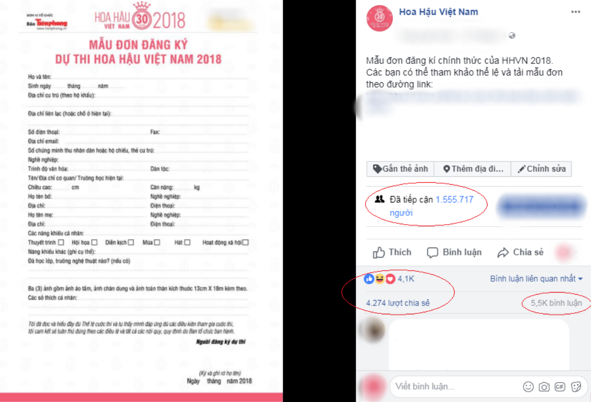 Sau 4 ngày công bố, mẫu đơn đăng ký Hoa hậu Việt Nam 2018 thu hút hàng triệu thí sinh quan tâm Ảnh 1