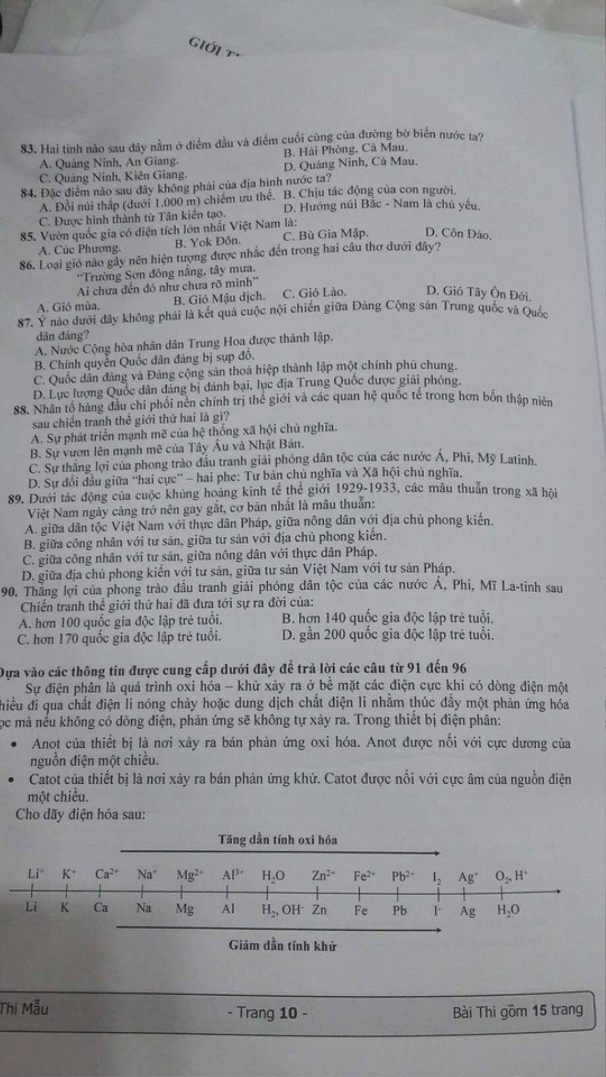 ĐH Quốc gia TP HCM công bố mẫu đề thi năng lực và phương án tuyển sinh năm học mới Ảnh 9