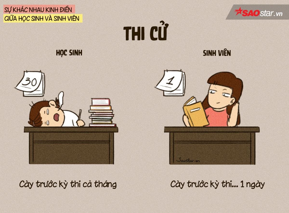 Bộ tranh chứng minh những điểm khác biệt kinh điển giữa thời học sinh và sinh viên Ảnh 1