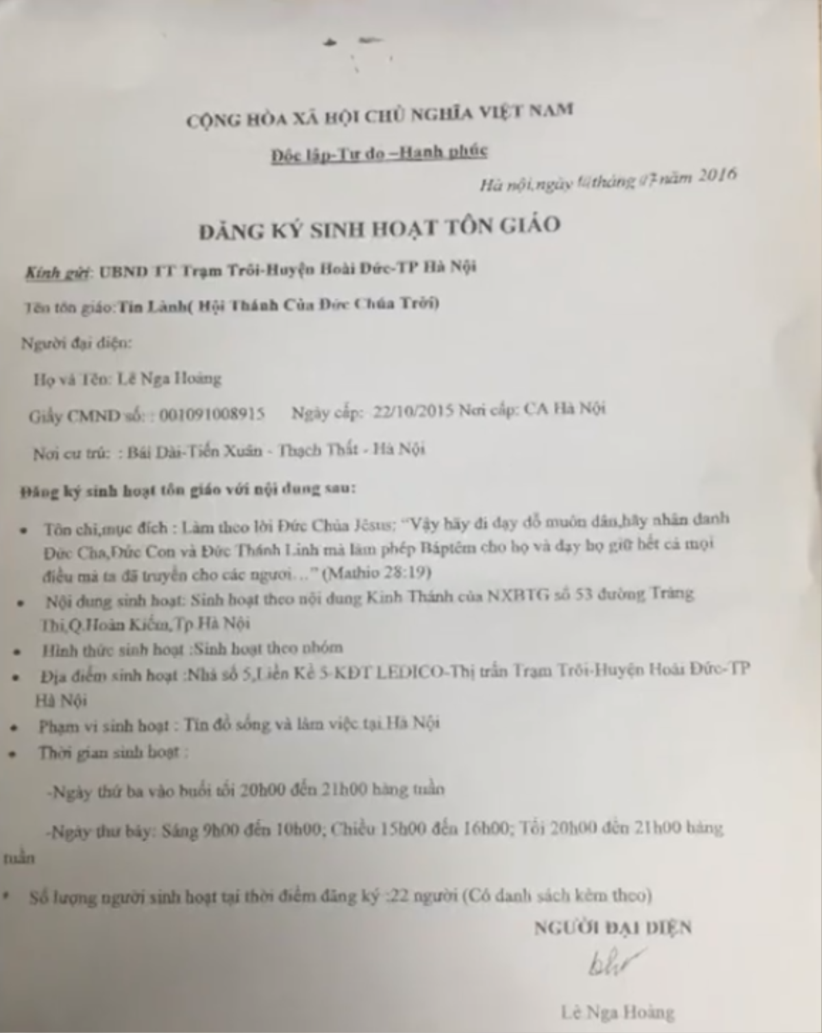 Cơ quan chức năng vào cuộc, xử lý Hội Thánh Đức Chúa Trời truyền đạo trái phép ở Hà Nội Ảnh 2