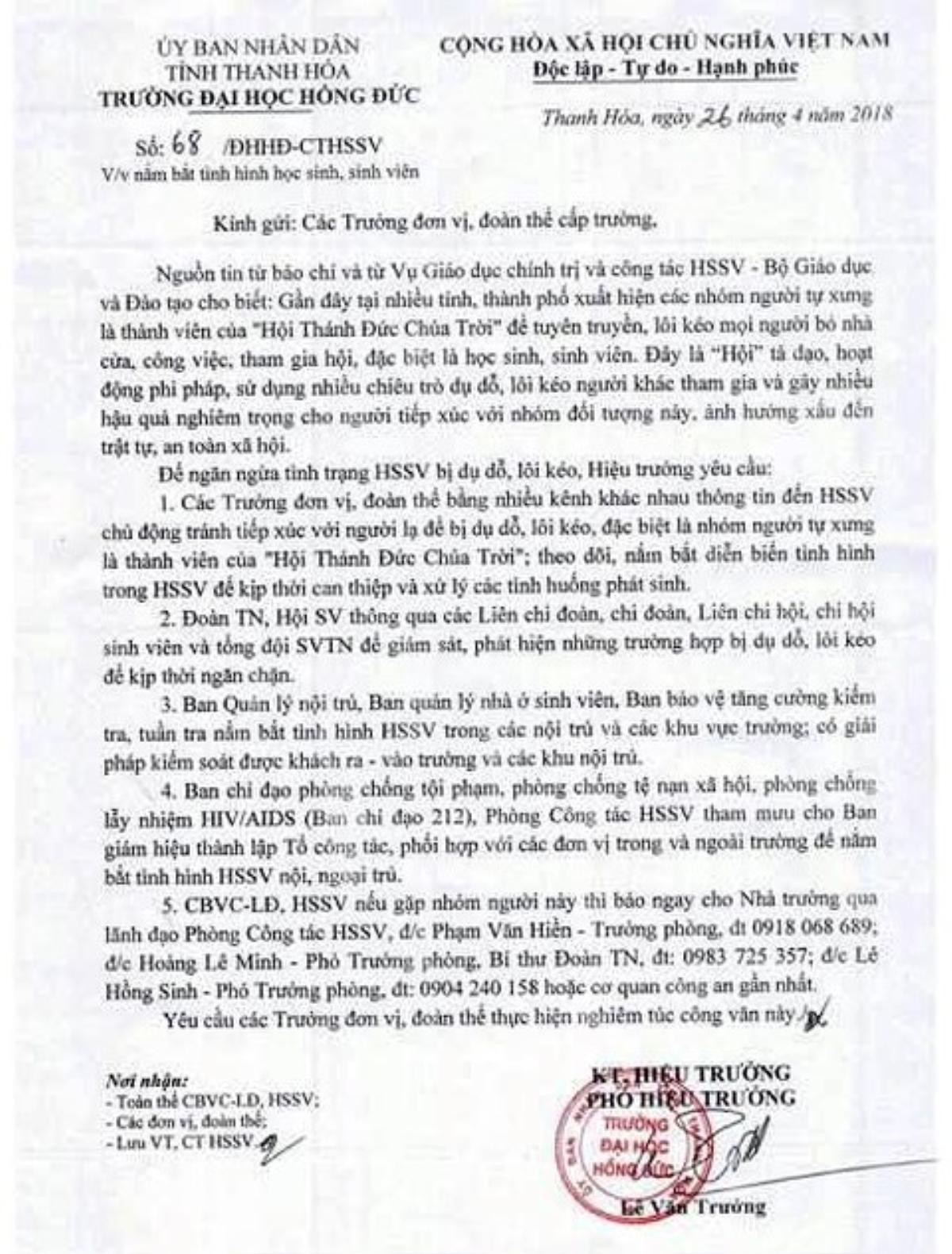 'Hội Thánh Đức Chúa Trời' hoành hành: Hàng loạt trường Đại học phát cảnh báo khẩn Ảnh 4