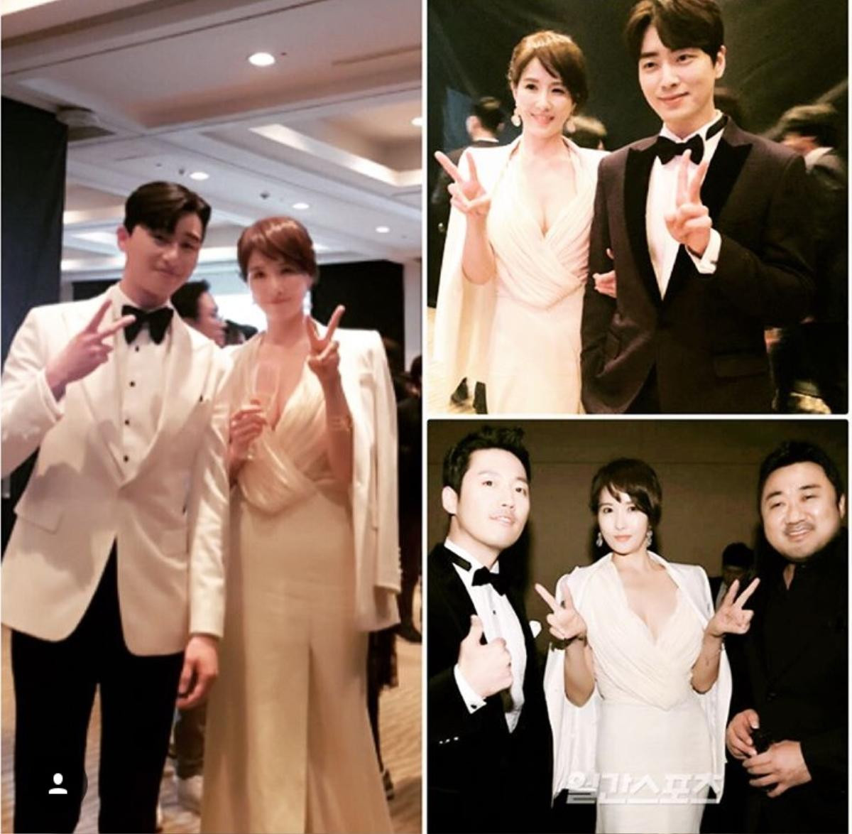 Hậu Baeksang, Kim Sun Ah khoe ảnh hở bạo vòng một cùng Park Seo Joon và Jang Hyuk Ảnh 1