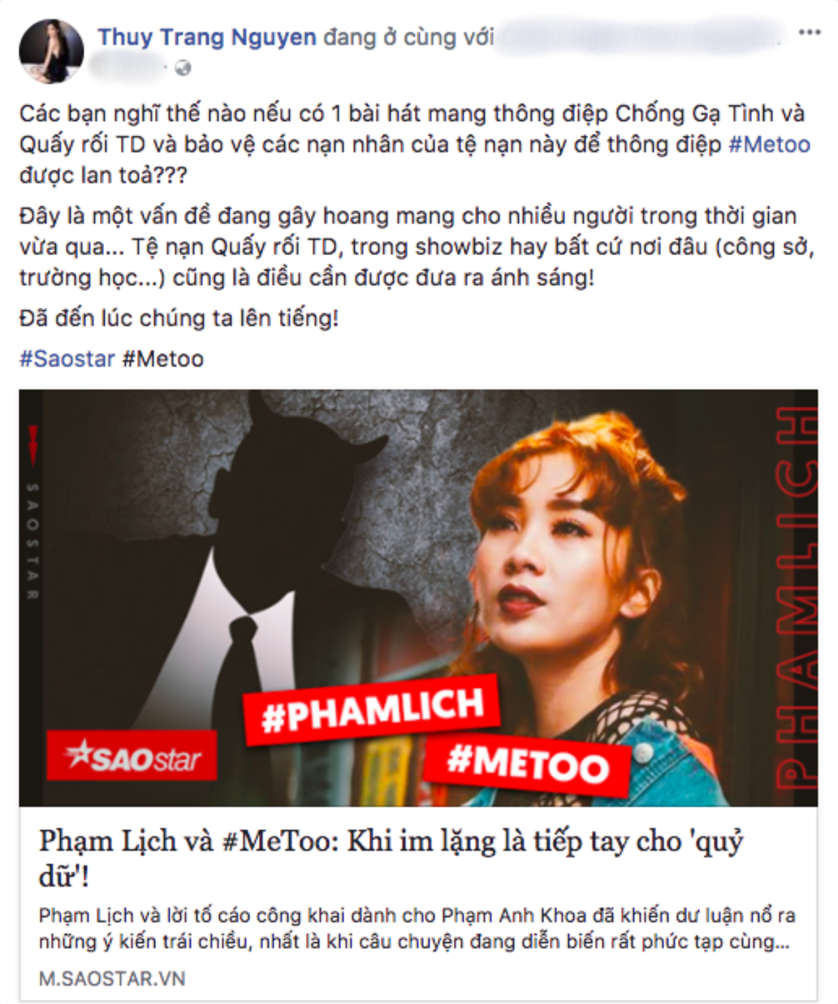 Trang Pháp lên tiếng ủng hộ phong trào #MeToo vì im lặng là nuôi sống những tội ác Ảnh 1