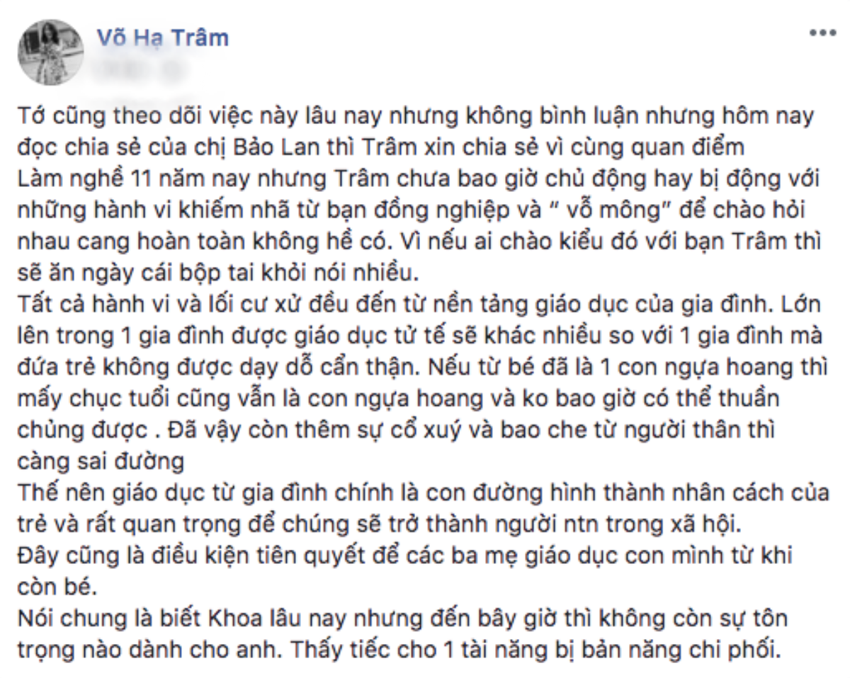 Sao Việt nói gì trước phát ngôn 'vỗ mông là cách chào hỏi trong showbiz' của Phạm Anh Khoa Ảnh 5