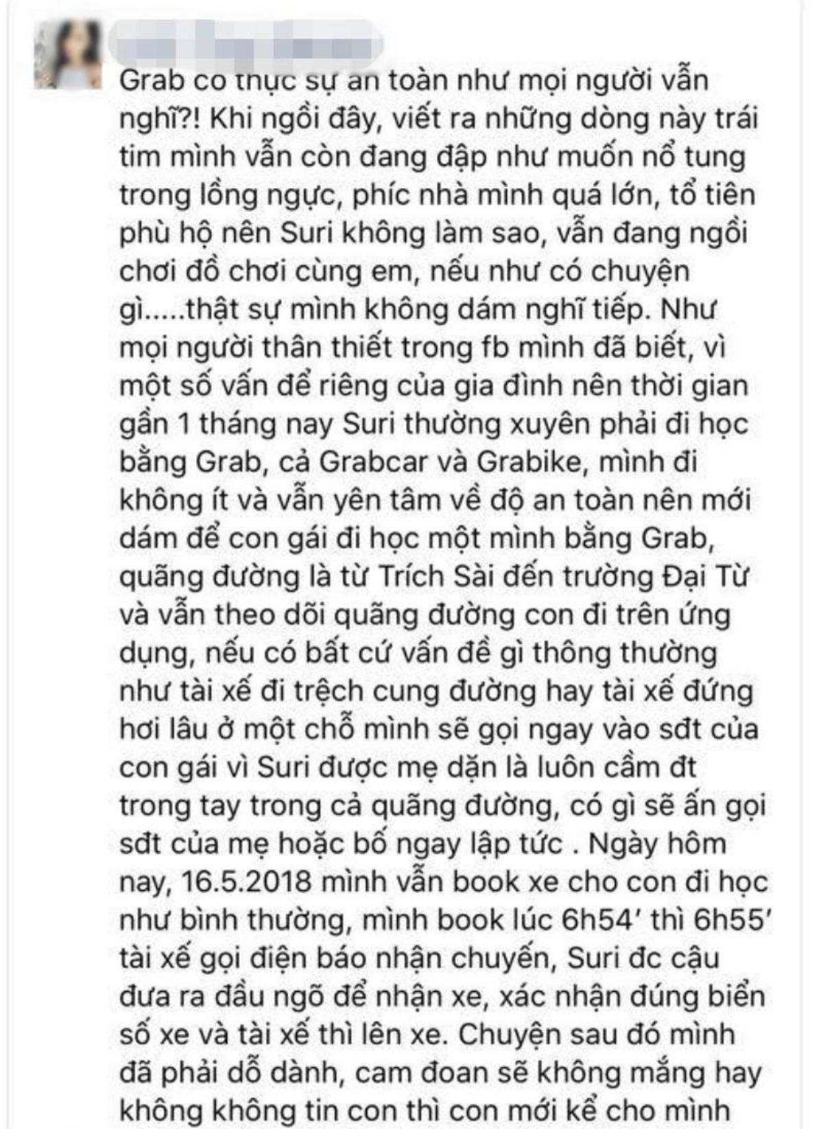 Grab tạm ngưng quyền sử dụng ứng dụng, đề nghị công an làm rõ tài xế bị tố 'gạ gẫm' bé gái 9 tuổi Ảnh 1