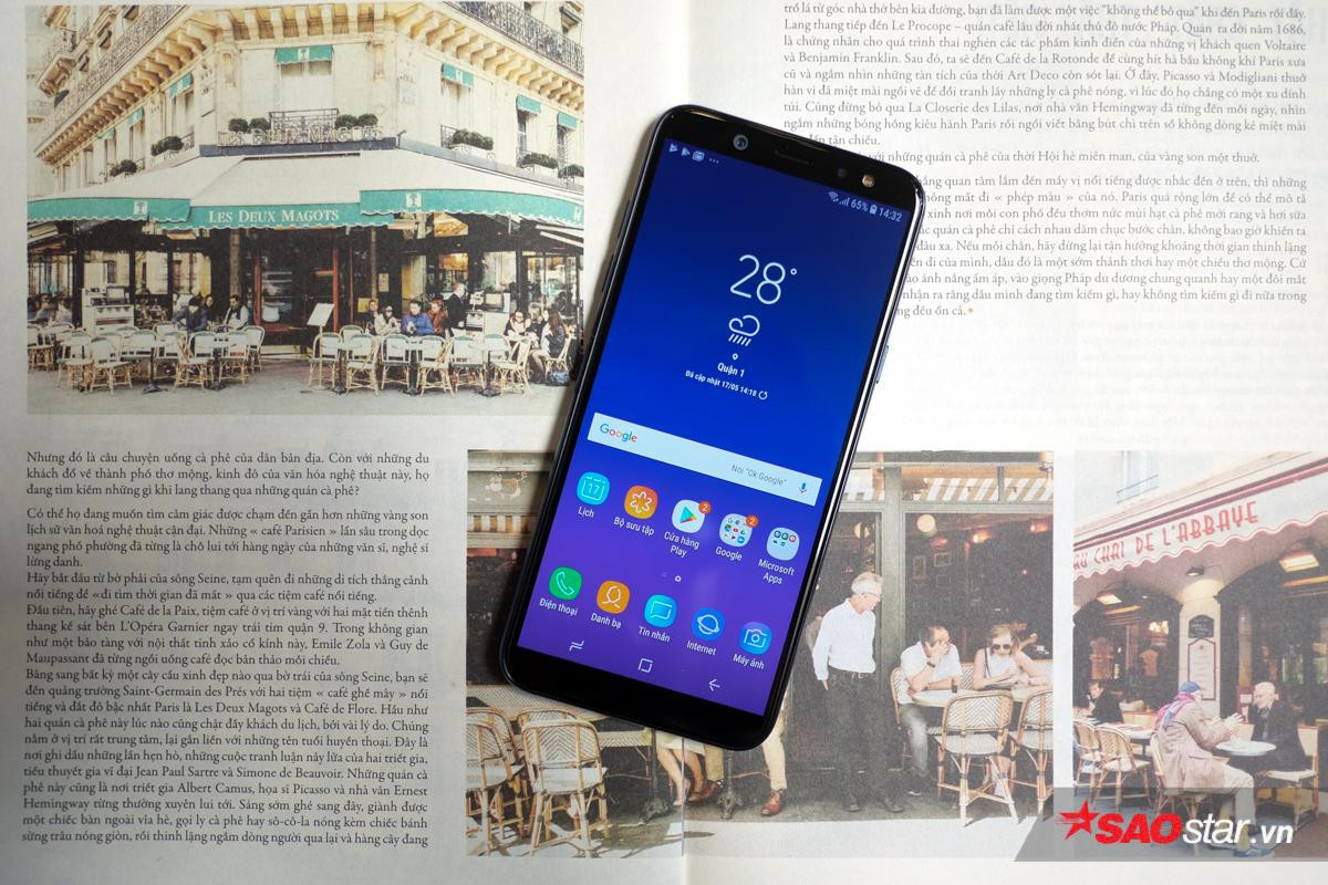 Mở hộp Samsung Galaxy A6: Thiết kế đẹp, camera selfie tốt Ảnh 15