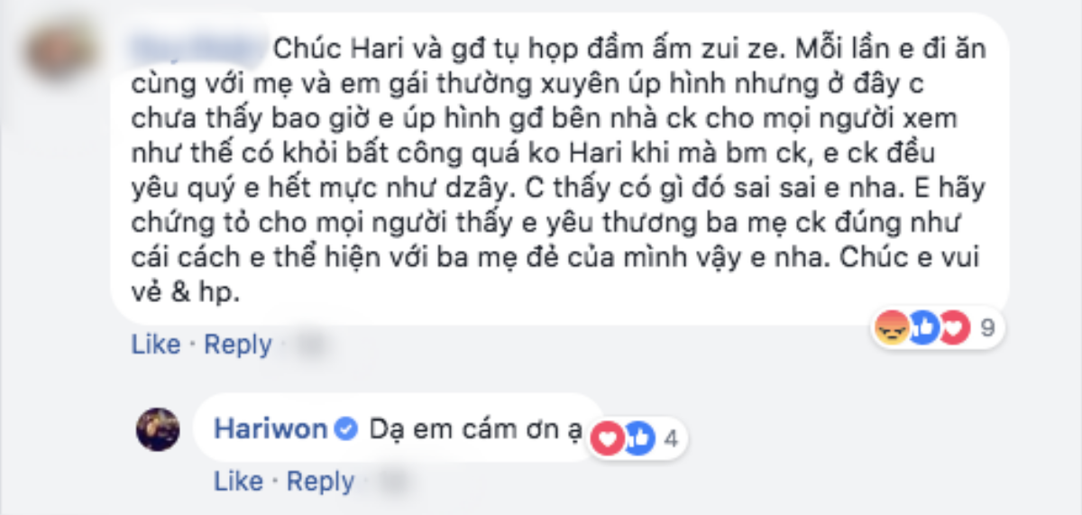 Bị quy chụp chỉ yêu thương nhà mẹ đẻ và ít quan tâm nhà chồng, Hari Won lịch sự đáp trả Ảnh 1