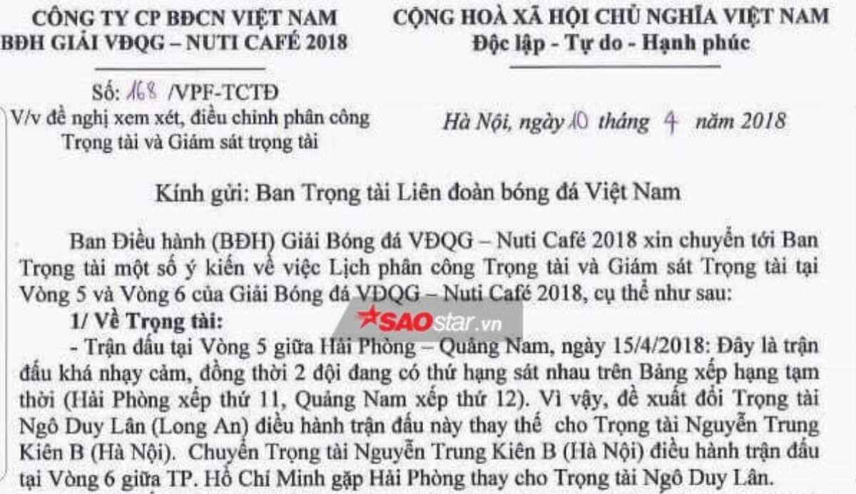 'Sếp' trọng tài nói gì về vụ bị 'sếp' VPF chỉ mặt, đòi cho đàn em lên nhà? Ảnh 1