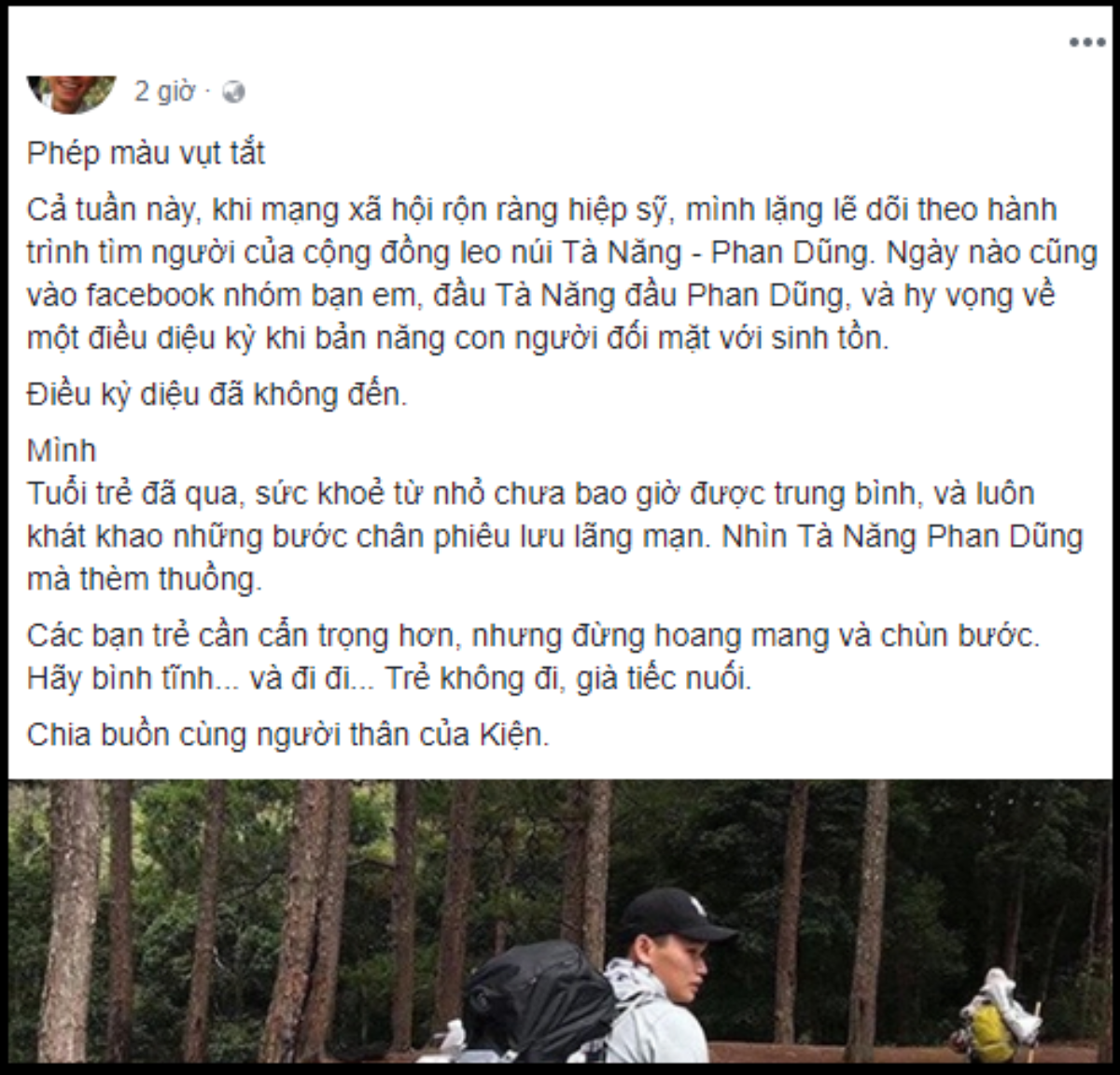 Cư dân mạng tiếc thương phượt thủ 24 tuổi tử vong tại cung đường Tà Năng - Phan Dũng Ảnh 7