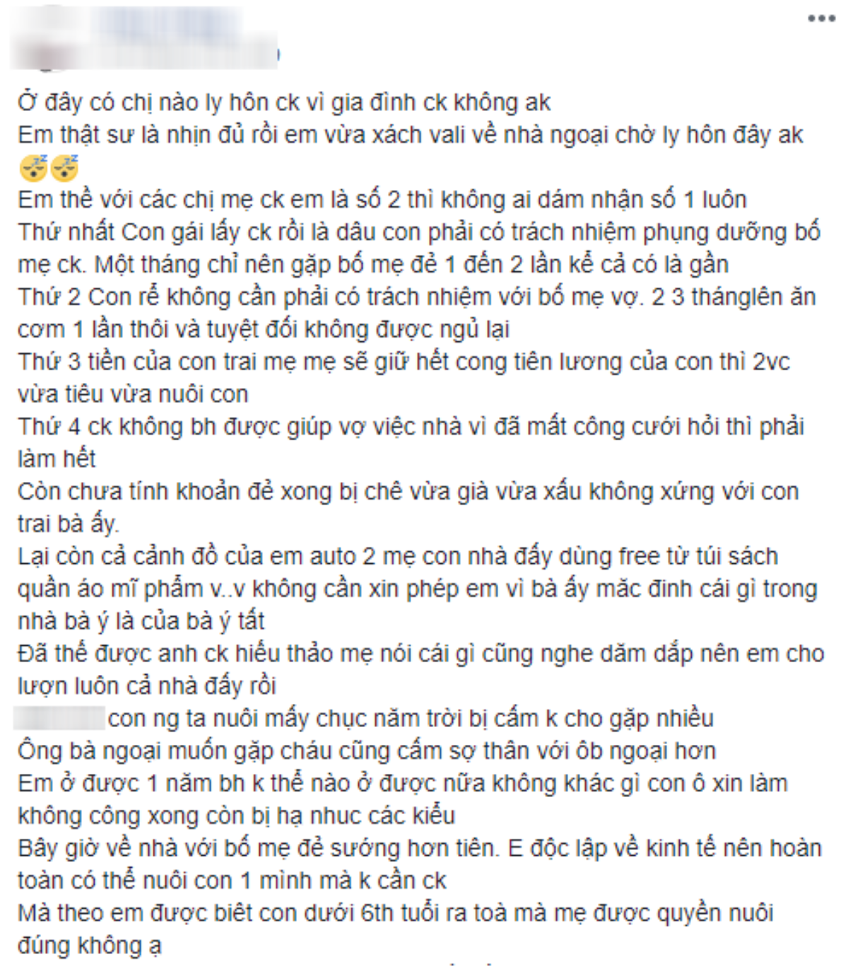 Cô nàng quyết định ôm con về nhà ngoại vì '4 nguyên tắc làm dâu' mẹ chồng đặt ra, chị em nóng mắt nhất với điều số 1 Ảnh 1