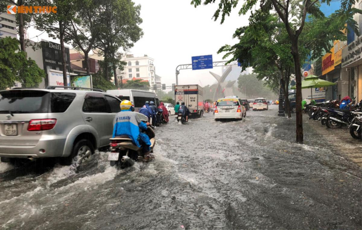 Đường biến thành sông sau mưa lớn, cửa ngõ sân bay Tân Sơn Nhất tê liệt Ảnh 4