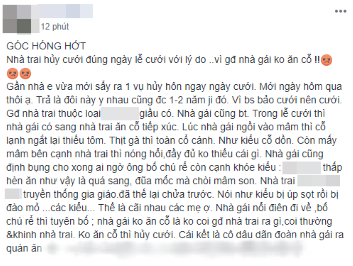 'Bác sĩ bảo cưới', nhà trai hậm hực cho nhà gái ăn cỗ 'dồn' và cái kết khiến dân mạng khoái chí Ảnh 1