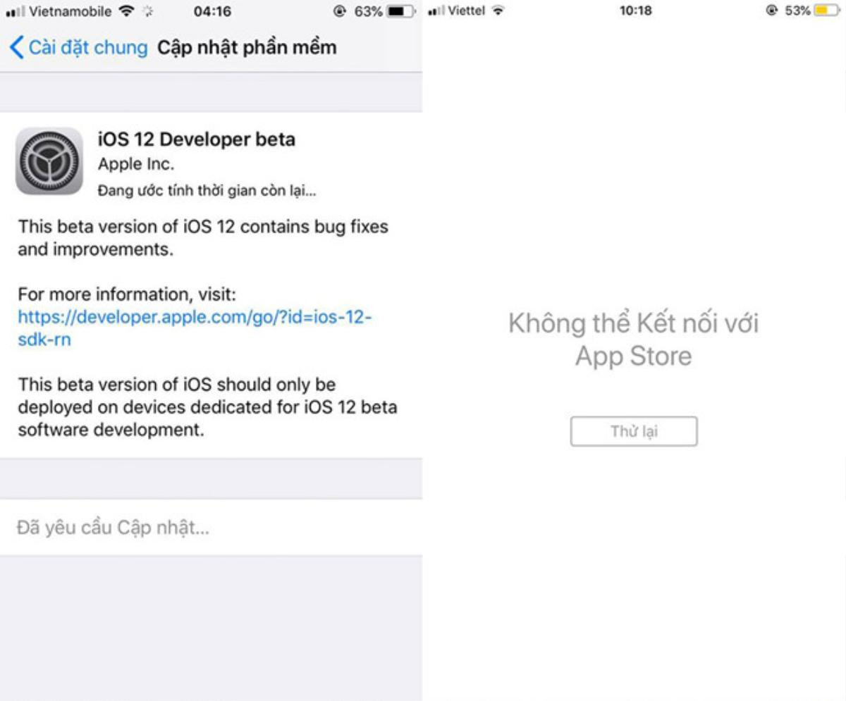 Lên iOS 12, người dùng VN bị treo máy, không vào được App Store Ảnh 1