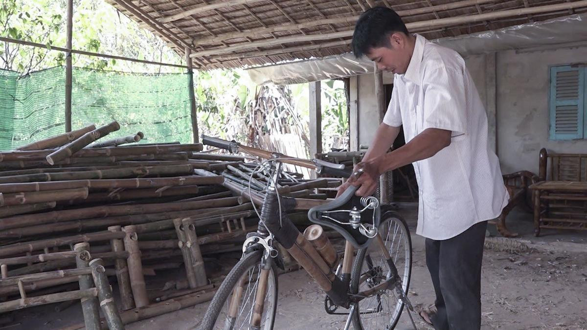 Kỳ nhân Trà Vinh chế xe đạp tre khiến khách Tây phát thèm Ảnh 3