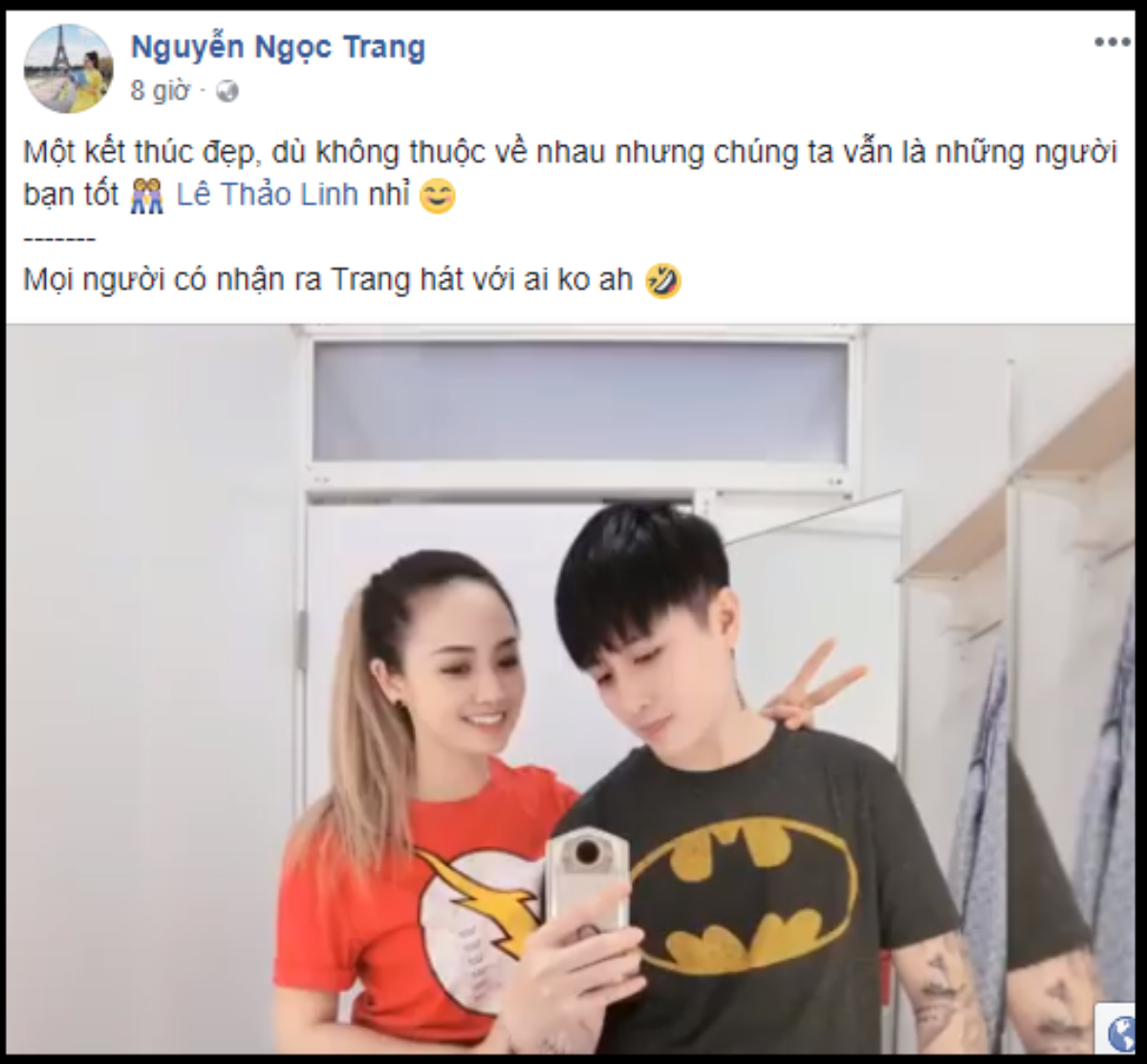 MC xinh đẹp Ngọc Trang bất ngờ đăng tải status 'ngụ ý' đã chia tay người yêu đồng tính Ảnh 2