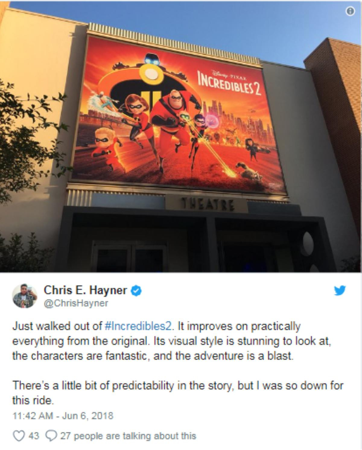 'Incredibles 2' nhận được nhiều phản hồi tích cực, thậm chí còn được đánh giá là xuất sắc hơn cả phần một Ảnh 3