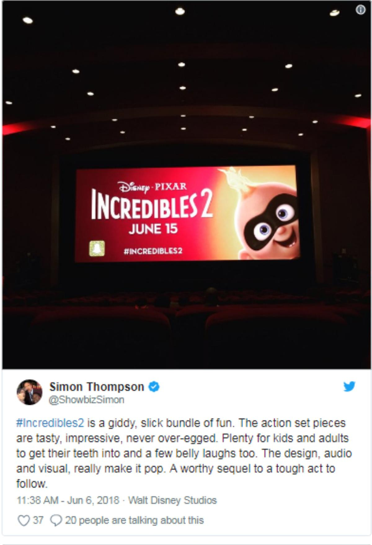 'Incredibles 2' nhận được nhiều phản hồi tích cực, thậm chí còn được đánh giá là xuất sắc hơn cả phần một Ảnh 5