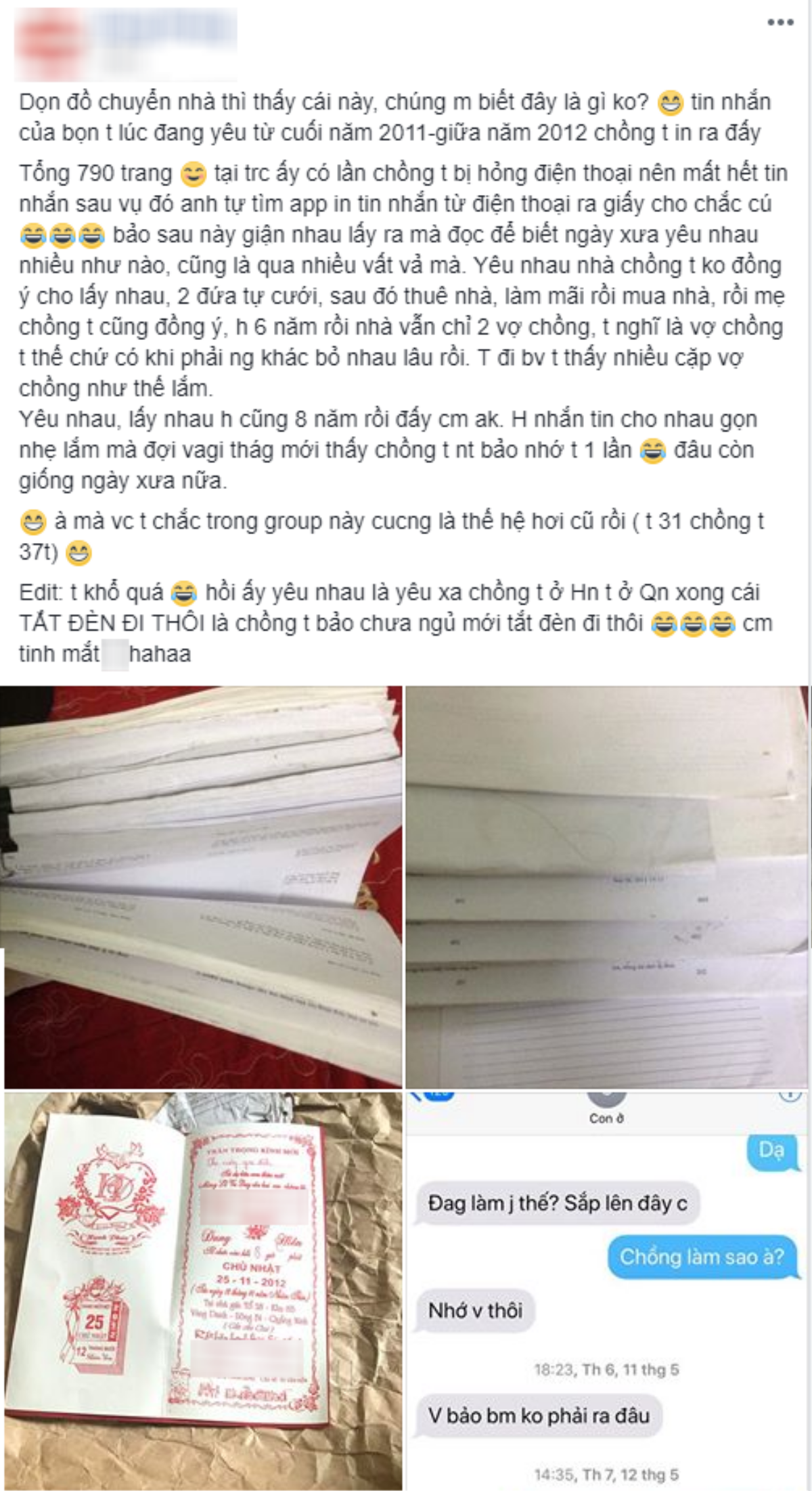 790 trang tin nhắn Facebook của cặp vợ chồng… tự cưới vì gia đình cấm cản, dân mạng khuyên bán cho nhà sản xuất phim Ảnh 1