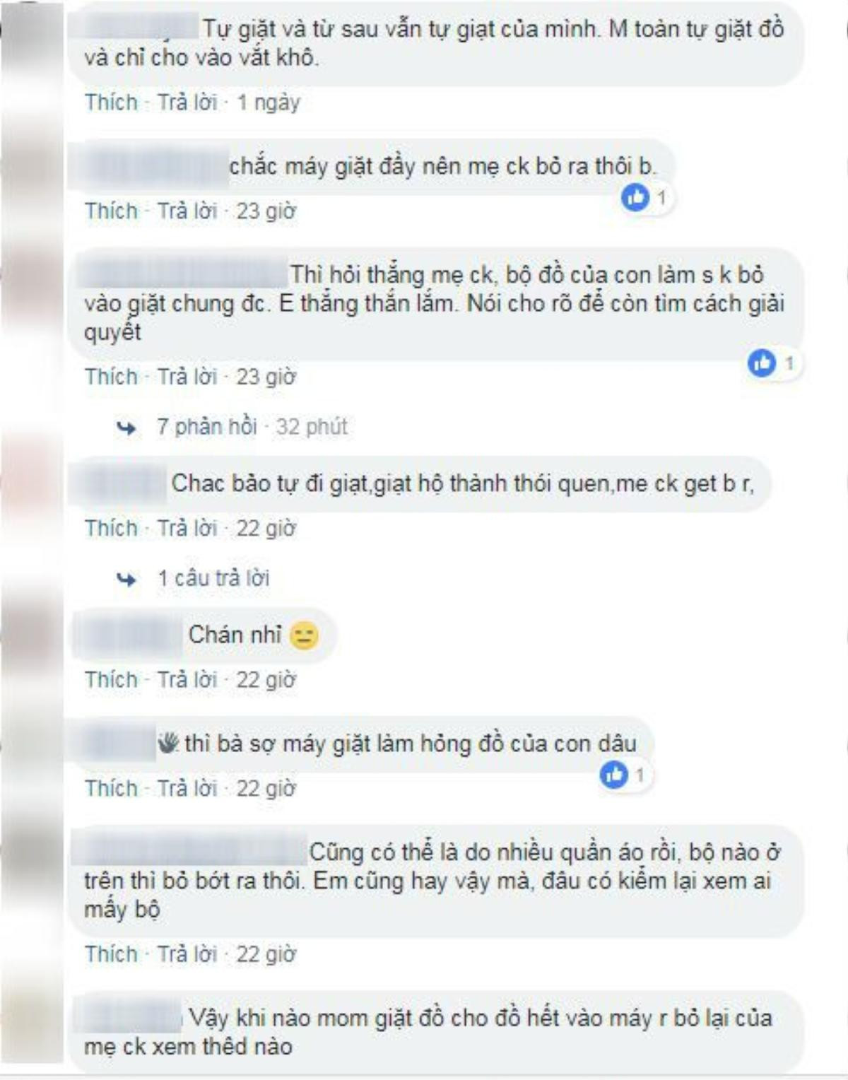 Nàng dâu ấm ức vì mẹ chồng giặt đồ của cả nhà, chỉ chừa duy nhất một bộ của mình ra, dân mạng hiến kế cách trả đũa Ảnh 3