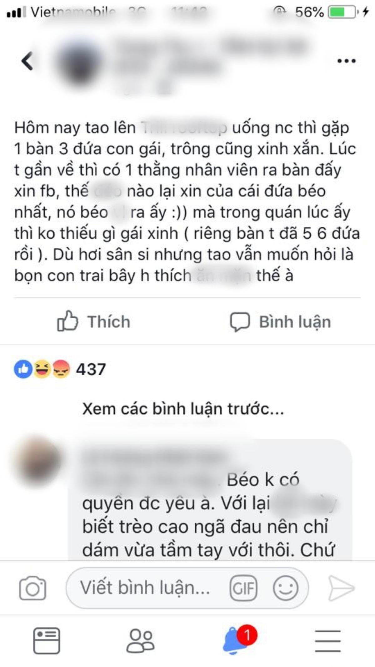 Cô gái nhận rổ 'gạch đá' vì thắc mắc: Trong quán không thiếu gái đẹp mà nhân viên lại xin FB của đứa béo nhất, con trai giờ thích thế à? Ảnh 1