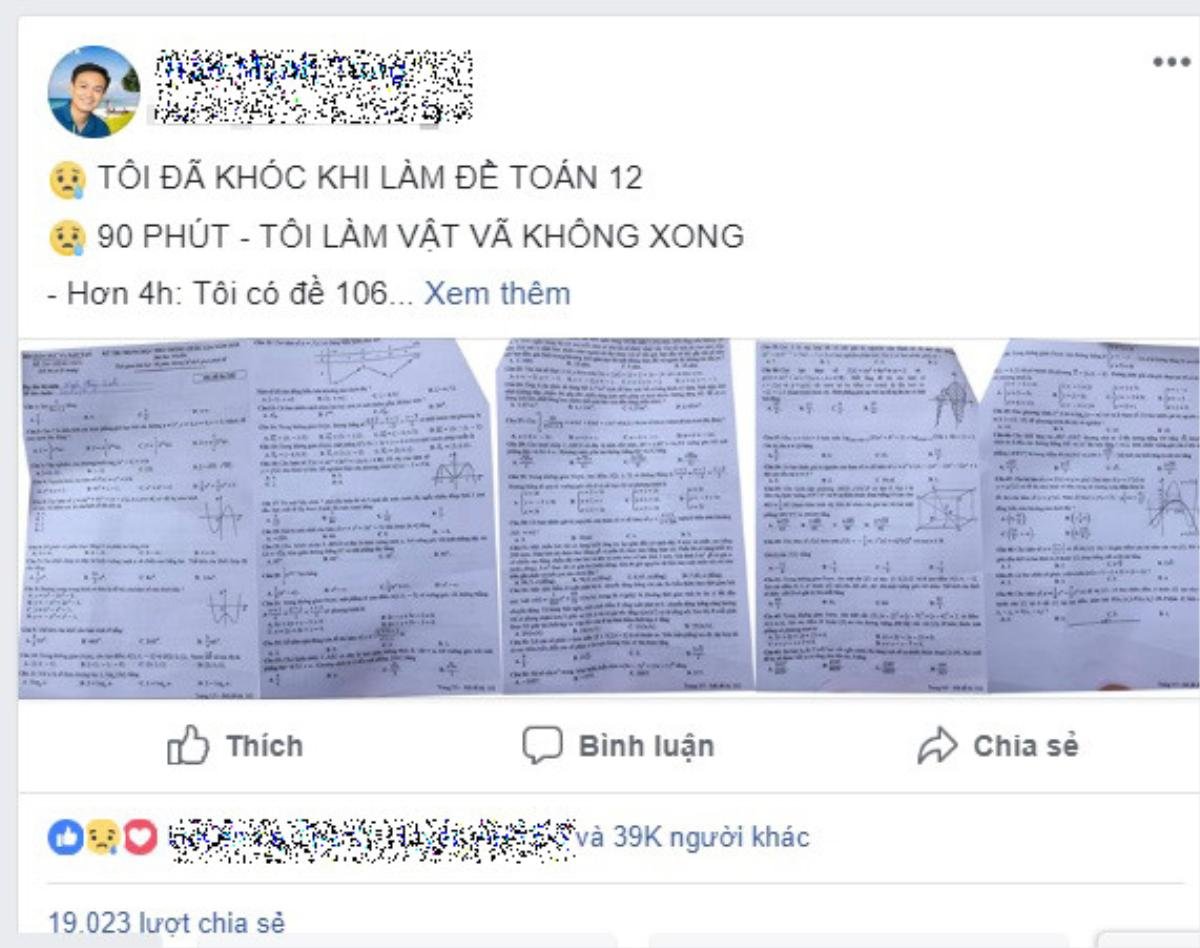 Nhiều thầy giáo dạy Toán nổi tiếng phải 'bật khóc' khi không thể giải hết đề thi trong vòng 90 phút vì quá khó Ảnh 2