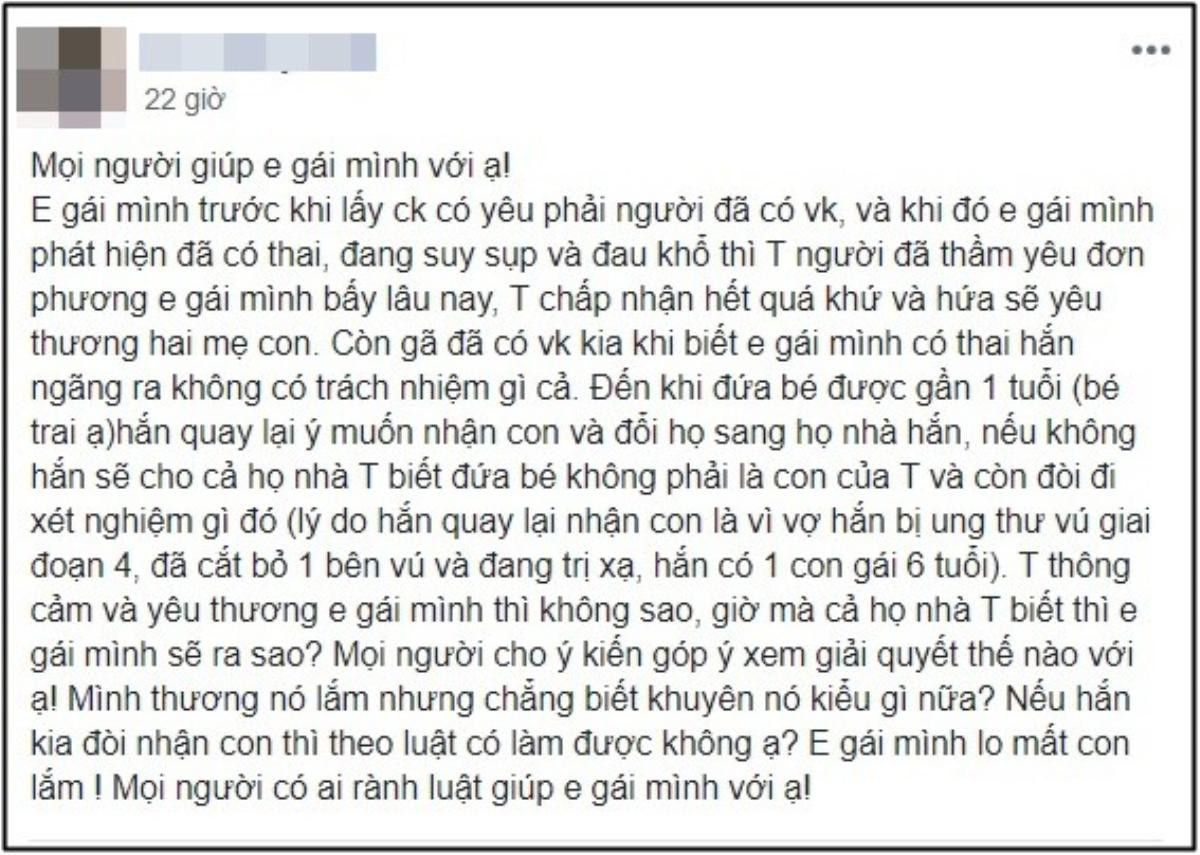 Đắng cay cảnh vợ để chồng 'nuôi con tu hú', bỗng nhiên tình cũ quay lại đòi con, dọa cho cả họ nhà chồng biết Ảnh 1