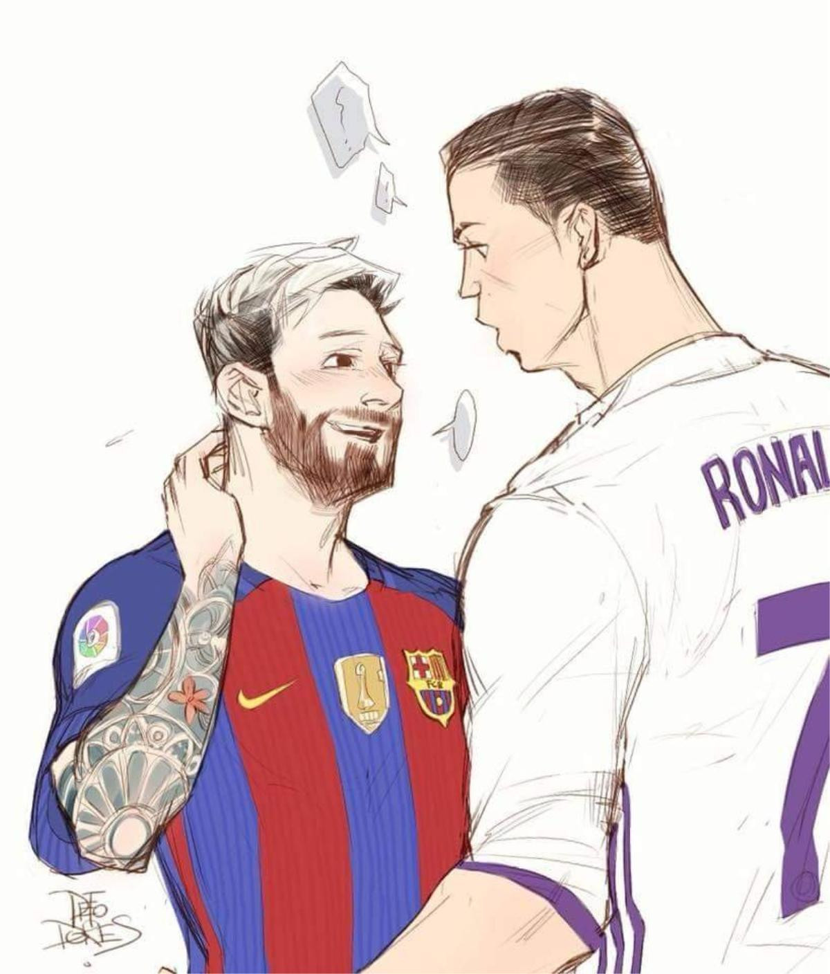 Quá nhanh quá nguy hiểm: Hủ nữ đã 'chế' ảnh yêu đương của Messi và CR7 rồi đây này! Ảnh 5