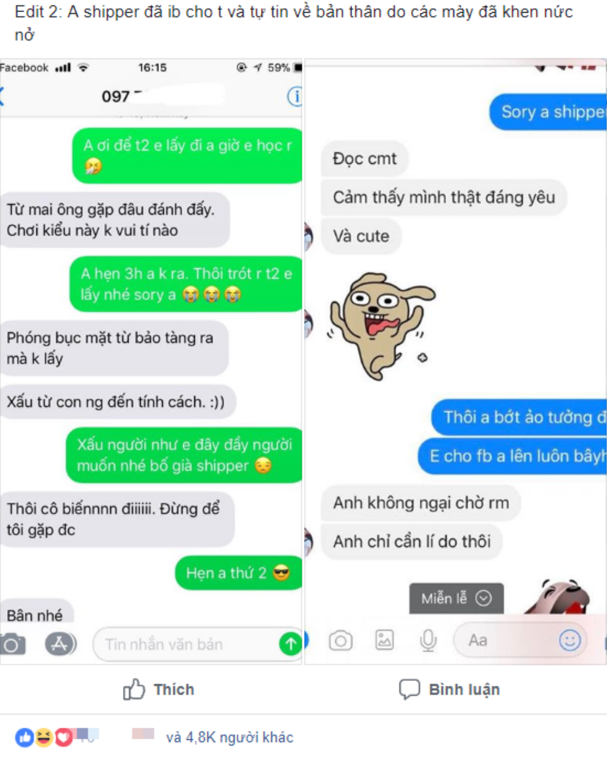 Cô gái tố anh shipper giao hàng trễ còn mắng mình 'vừa xấu người vừa xấu nết', ai ngờ dân mạng đổ xô khen anh chàng dễ thương Ảnh 2