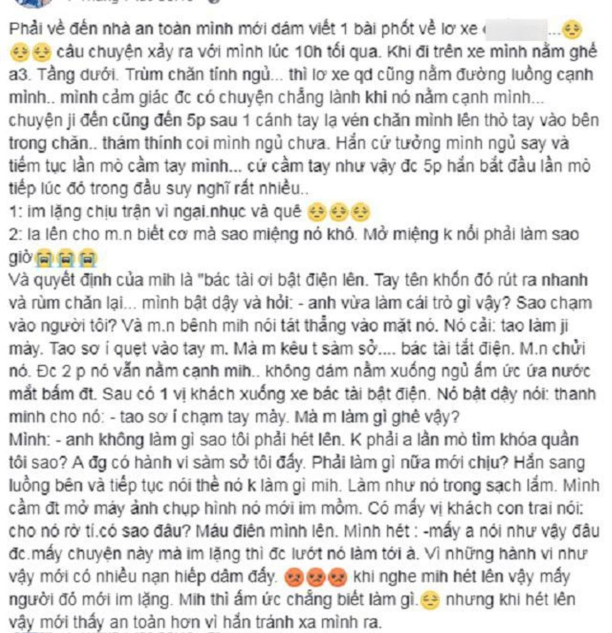 Chuyện cô gái bị 'bàn tay lạ' của phụ xe thò vào chăn tìm khóa quần giữa đêm khuya trên xe giường nằm khiến dân mạng phẫn nộ Ảnh 2