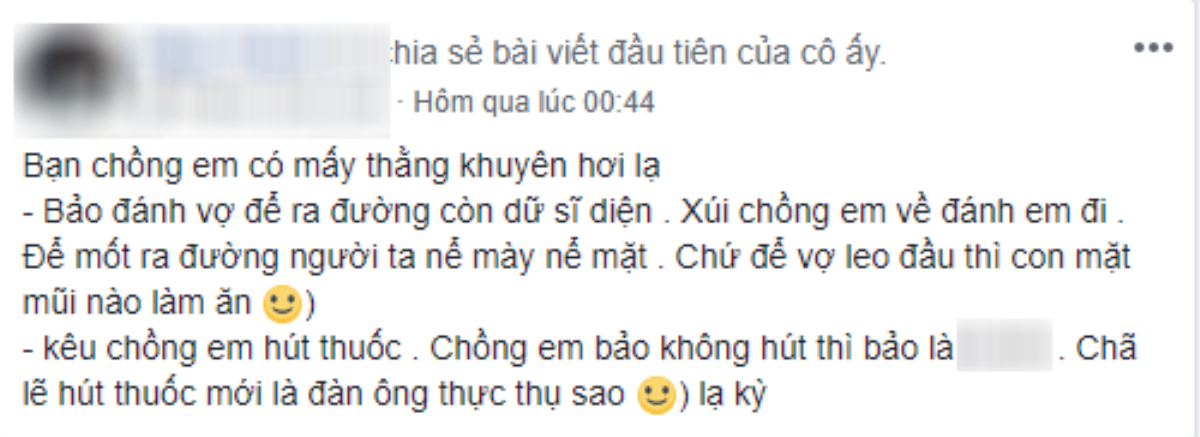 Mẹ trẻ kể về 'hội bạn tốt' của chồng: Khuyên về nhà đánh vợ con cho người khác nể, nên hút thuốc để ra dáng đàn ông Ảnh 1