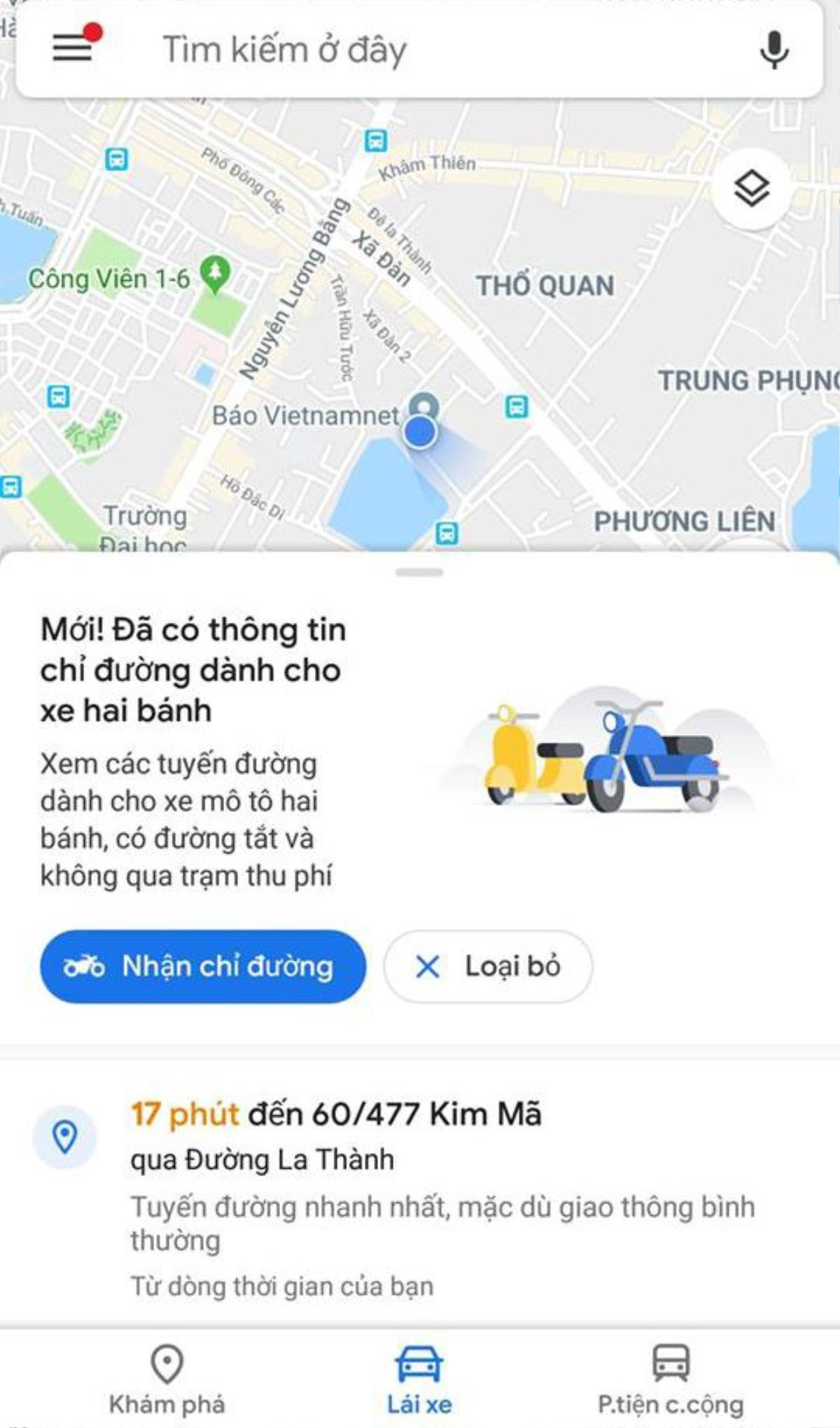 Google Maps cập nhật tính năng chỉ đường cho xe máy tại Việt Nam Ảnh 3