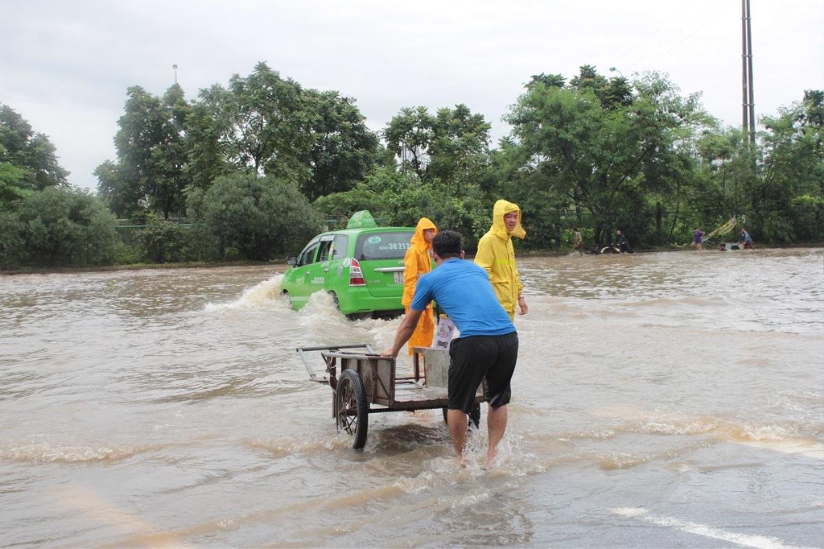 Kiếm bộn tiền ngày Hà Nội biến thành sông: Nhặt biển số xe, chở người và hành lý qua dòng nước ngập Ảnh 4