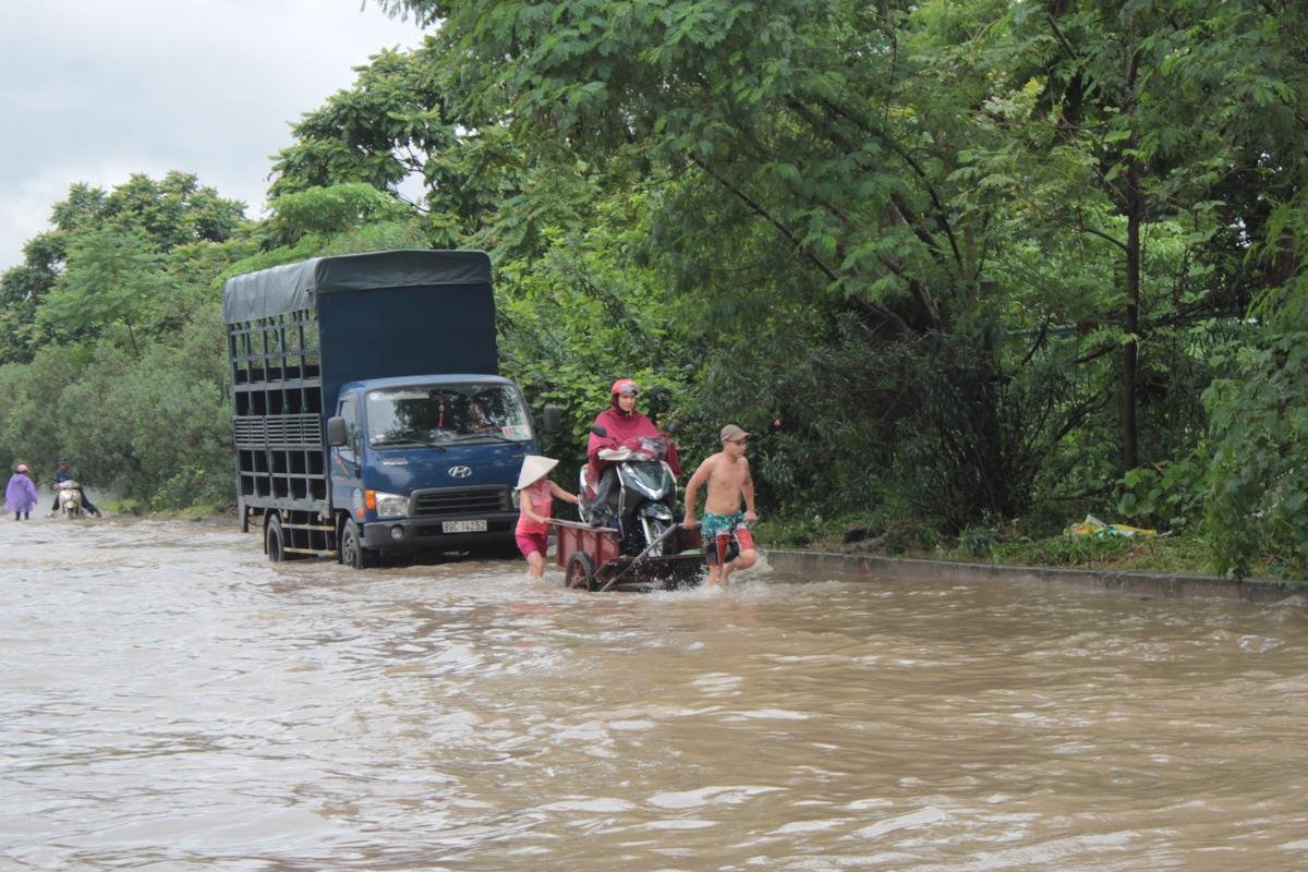 Kiếm bộn tiền ngày Hà Nội biến thành sông: Nhặt biển số xe, chở người và hành lý qua dòng nước ngập Ảnh 8