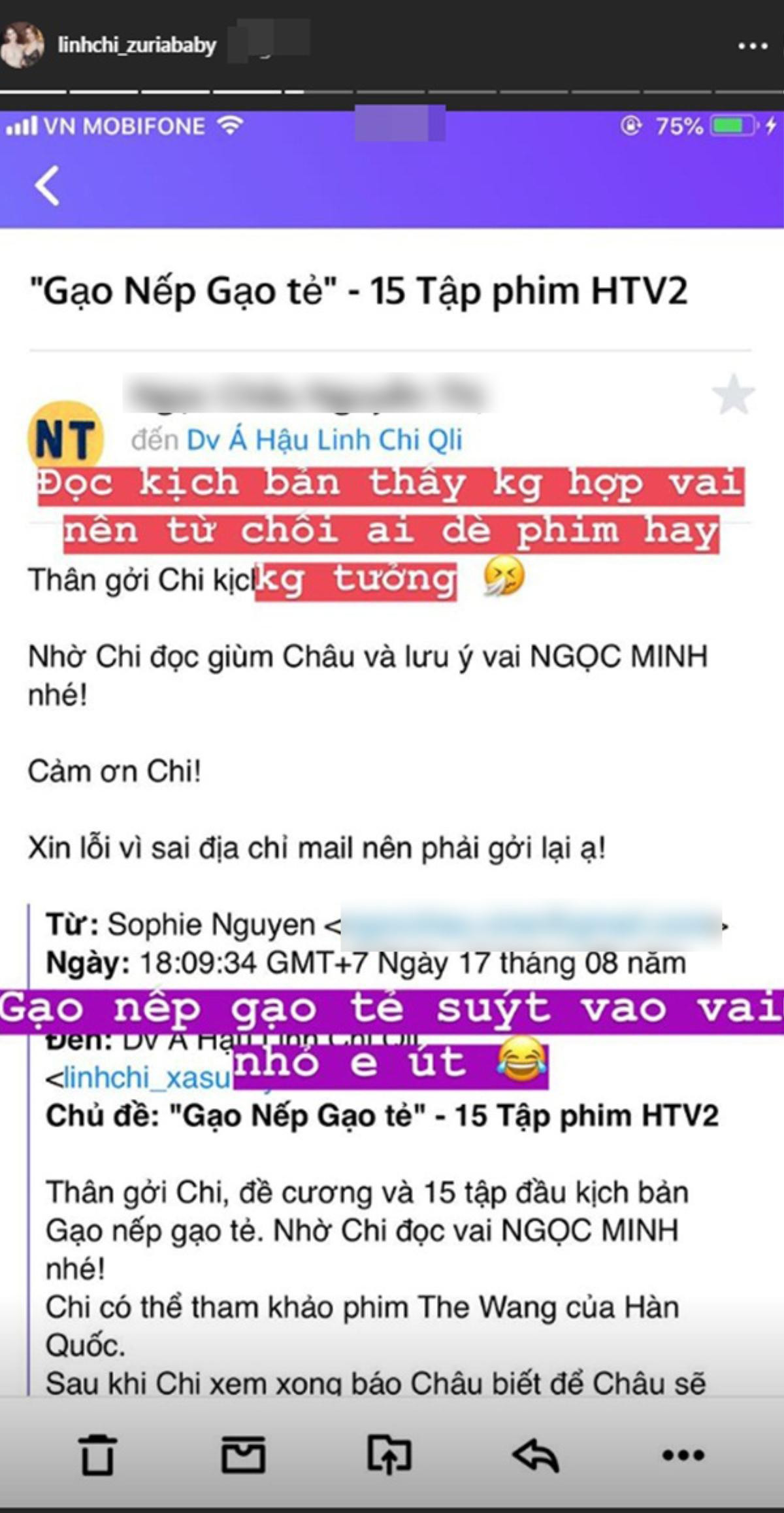 Linh Chi tiếc nuối vì từ chối tham gia phim Gạo nếp gạo tẻ Ảnh 1