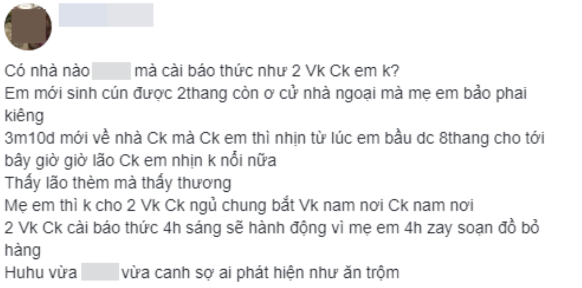 Về nhà ngoại ở cữ bị 'cấm vận', đôi vợ chồng trẻ bày trăm phương nghìn kế để yêu nhau, vừa hành sự vừa rình mẹ vợ Ảnh 1